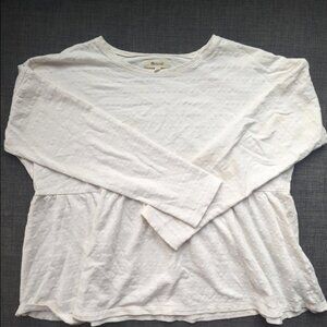 Madewell Peplum Babydoll Jacquard Long Sleeve Top